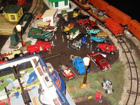 Car show on the train layout