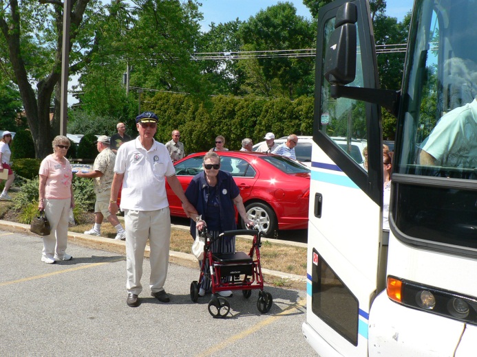Ron & Sue Dopke board the bus