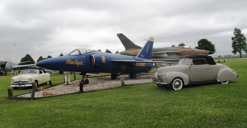 One of many photo opportunities Ken & Len with a Blue Angels F-11
