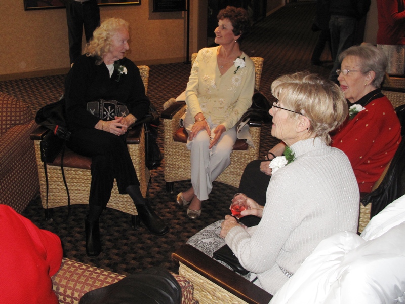 Several members of our group enjoying some V-8 camaraderie before the play